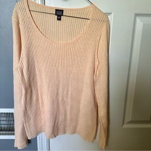 Eileen fisher ribbed long sleeve scoop neck